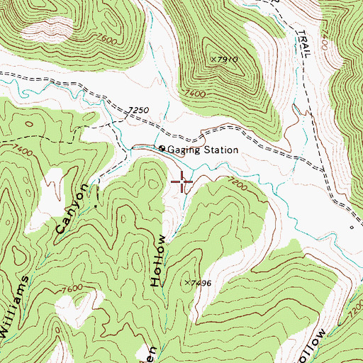 Topographic Map of Hidden Hollow, UT