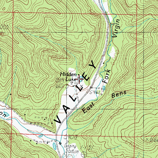 Topographic Map of Hidden Lake, UT