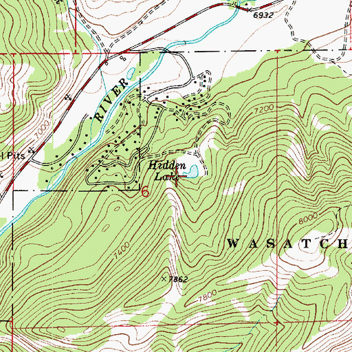 Topographic Map of Hidden Lake, UT