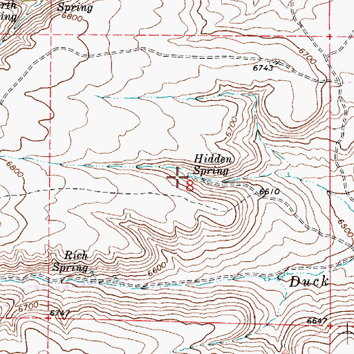 Topographic Map of Hidden Spring, UT