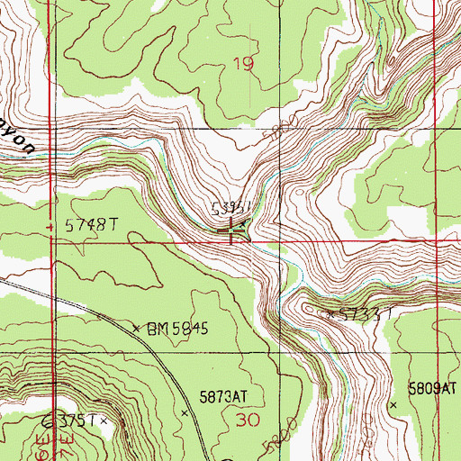 Topographic Map of Hideout Canyon, UT