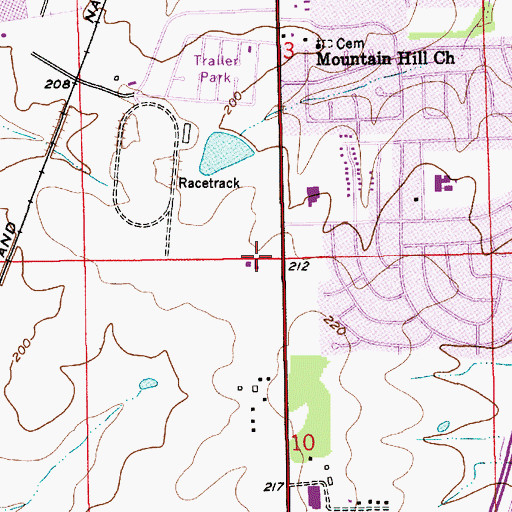 Topographic Map of Southlawn Baptist Church, AL