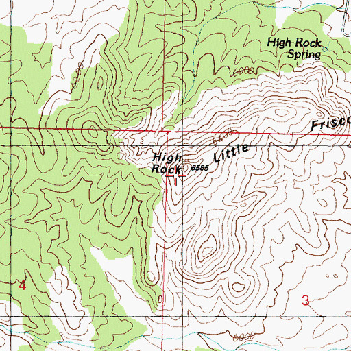 Topographic Map of High Rock, UT