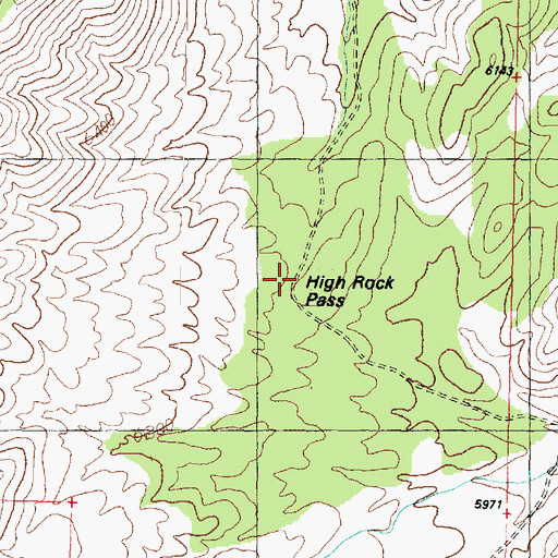 Topographic Map of High Rock Pass, UT