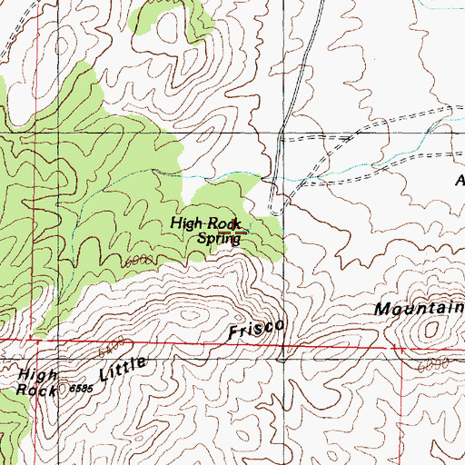 Topographic Map of High Rock Spring, UT
