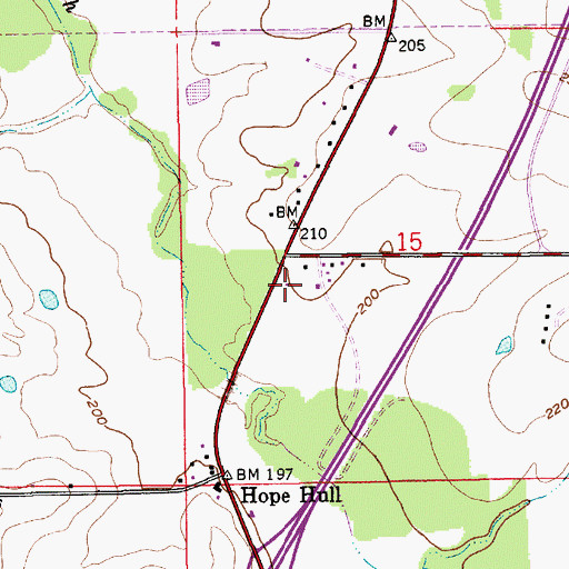 Topographic Map of Southlawn Church of Christ, AL