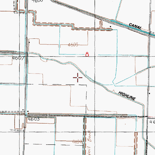 Topographic Map of Highline Canal, UT