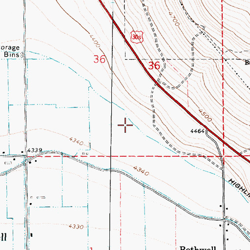 Topographic Map of Highline Canal, UT