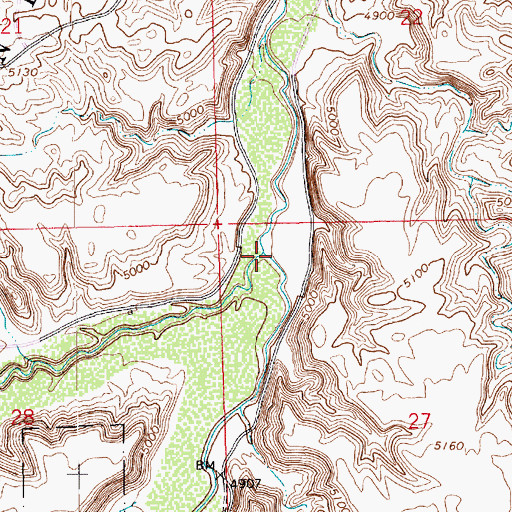 Topographic Map of Hill Creek, UT