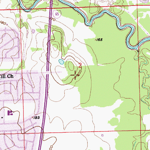 Topographic Map of Southlawn East, AL