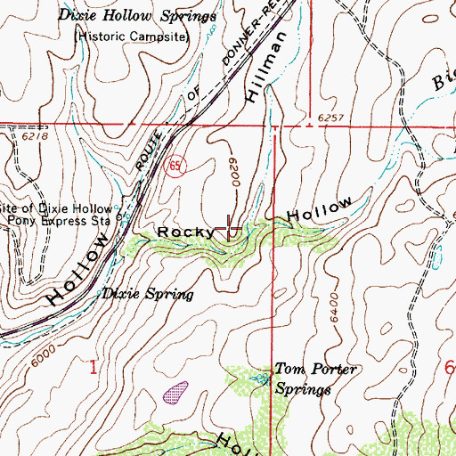Topographic Map of Hillman Hollow, UT