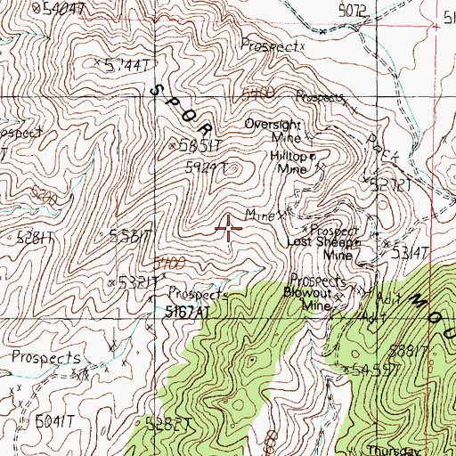 Topographic Map of Hilltop Mine, UT