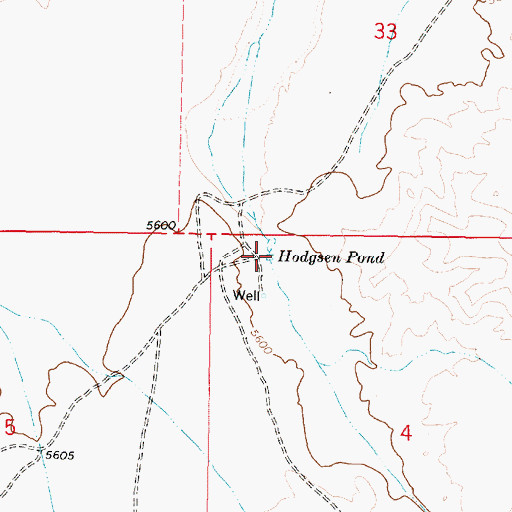 Topographic Map of Hodgsen Pond, UT