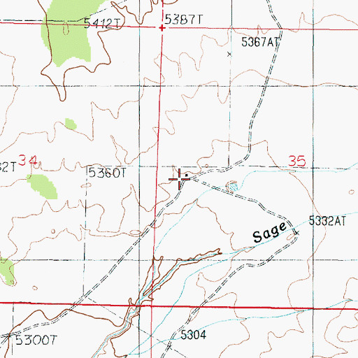 Topographic Map of Hods Ranch, UT