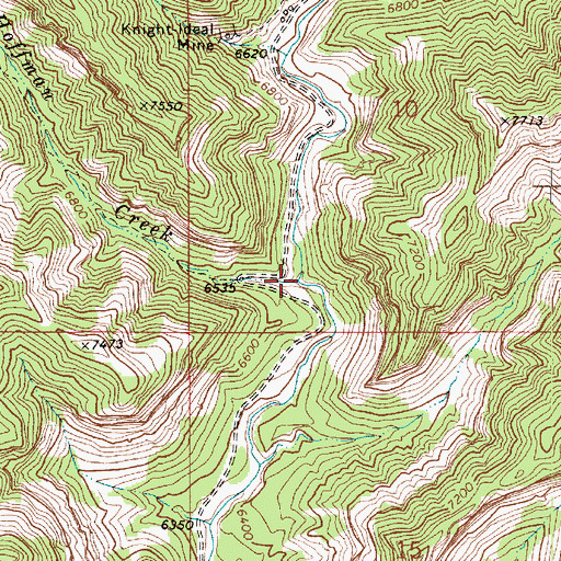 Topographic Map of Hoffman Creek, UT