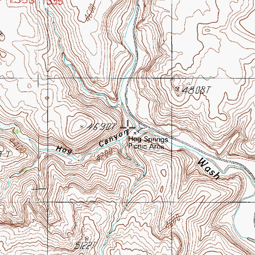 Topographic Map of Hog Canyon, UT
