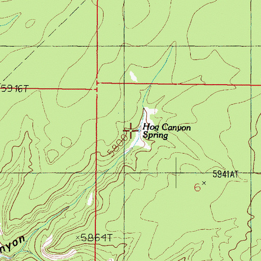Topographic Map of Hog Canyon Spring, UT