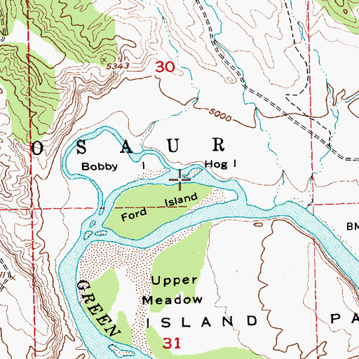 Topographic Map of Hog Island, UT