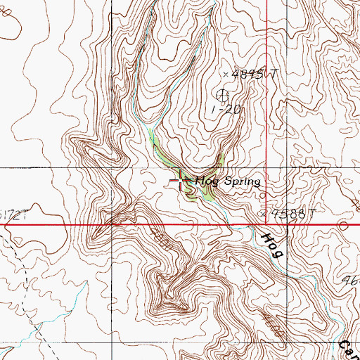 Topographic Map of Hog Spring, UT