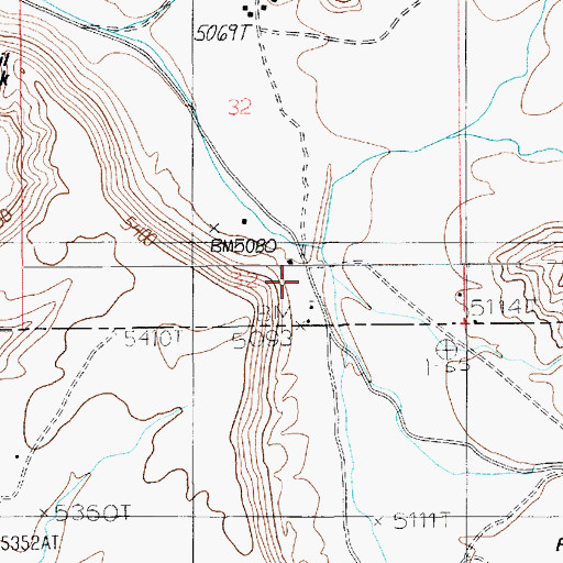 Topographic Map of Hogan Church, UT