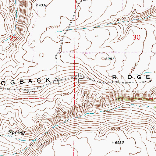 Topographic Map of Hogback Ridge, UT
