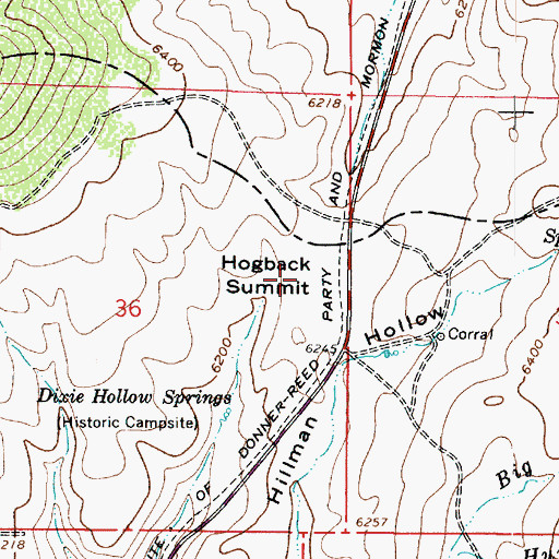Topographic Map of Hogback Summit, UT