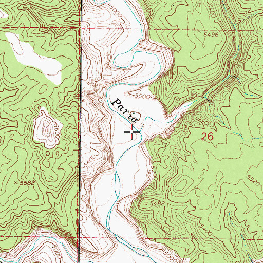 Topographic Map of Hogeye Creek, UT