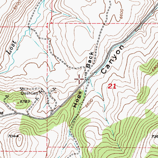 Topographic Map of Hogs Back, UT