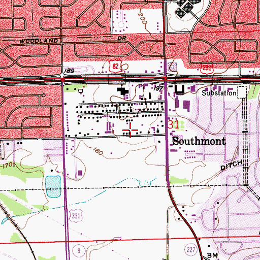Topographic Map of Southside Congregational Holiness Church, AL