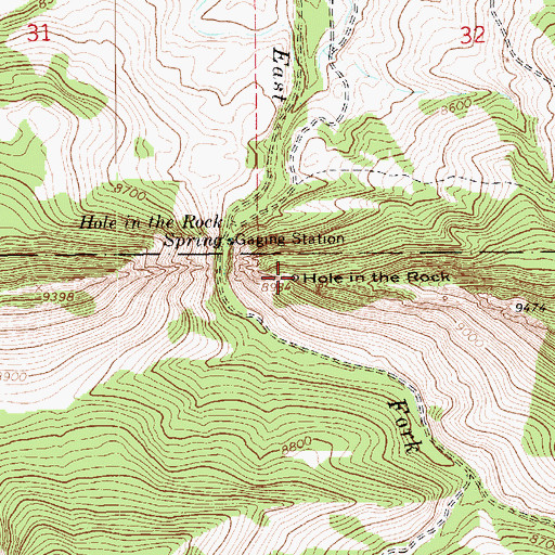 Topographic Map of Hole in the Rock, UT