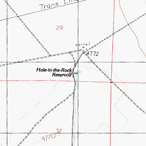 Topographic Map of Hole-in-the-Rock Reservoir, UT