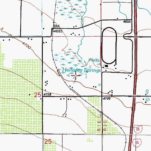 Topographic Map of Holladay Springs, UT