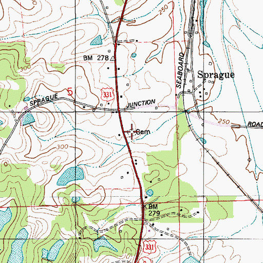 Topographic Map of Sprague Cemetery, AL
