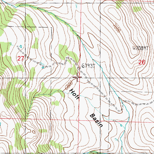 Topographic Map of Holt Basin, UT