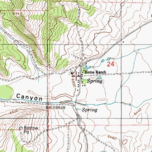 Topographic Map of Home Ranch, UT