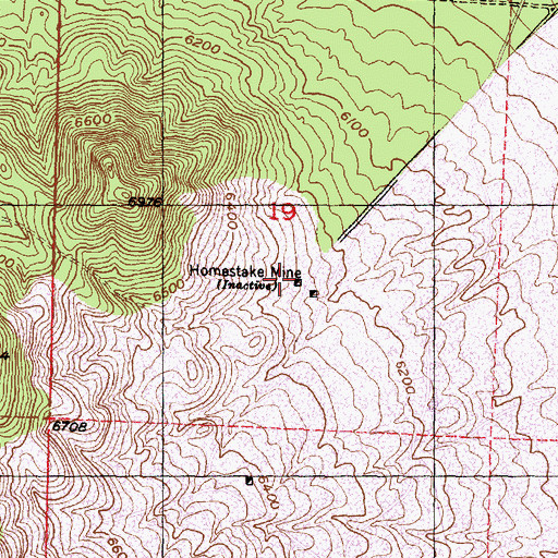 Topographic Map of Homestake Mine, UT