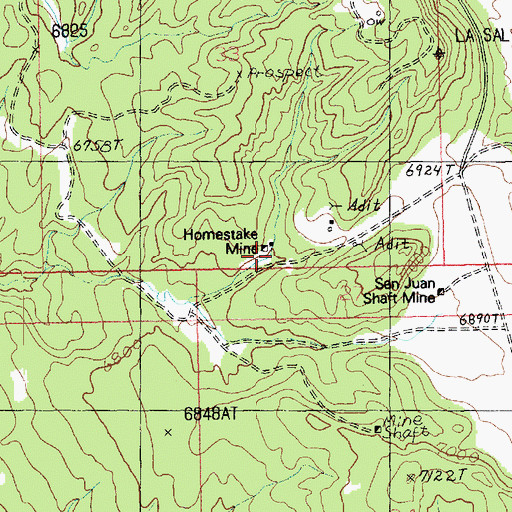 Topographic Map of Homestake Mine, UT