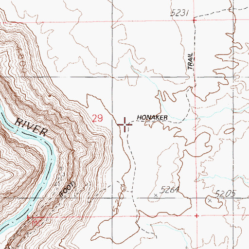 Topographic Map of Honaker Trail, UT