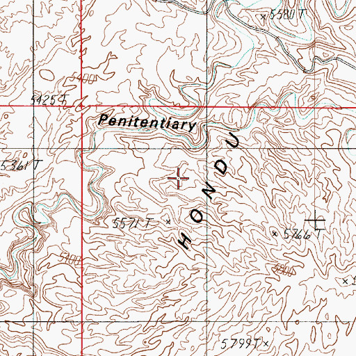 Topographic Map of Hondu Country, UT
