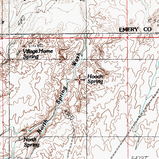 Topographic Map of Hooch Spring, UT