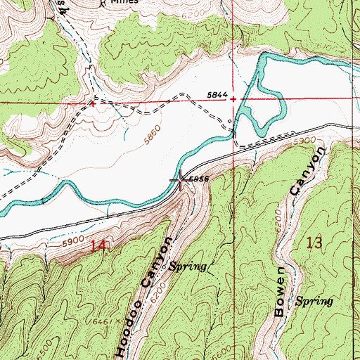 Topographic Map of Hoodoo Canyon, UT