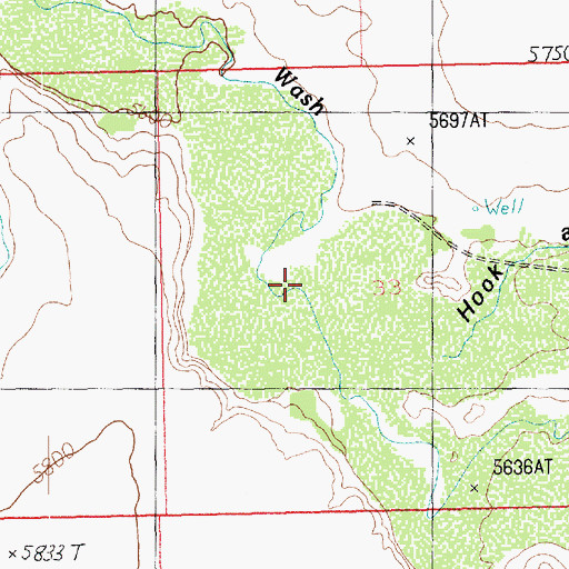 Topographic Map of Hook and Ladder Gulch, UT