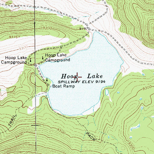 Topographic Map of Hoop Lake, UT