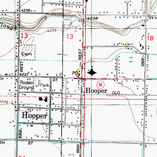 Topographic Map of Hooper, UT
