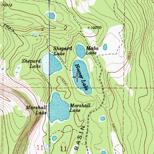 Topographic Map of Hoover Lake, UT