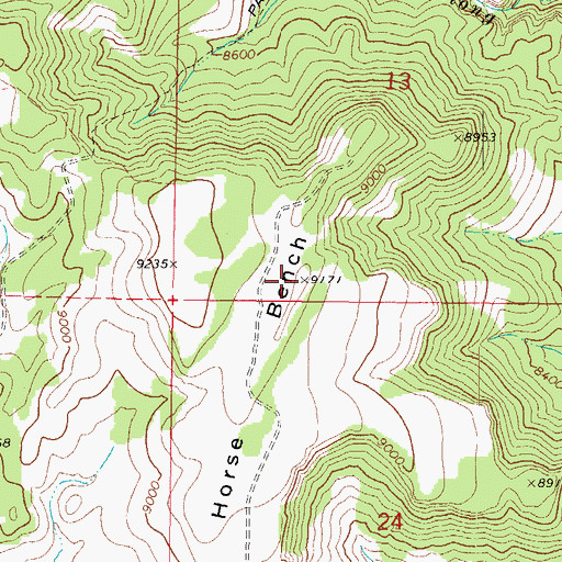 Topographic Map of Horse Bench, UT