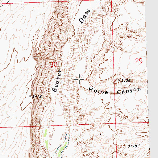 Topographic Map of Horse Canyon, UT
