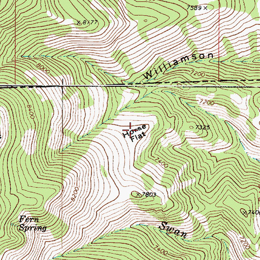 Topographic Map of Horse Flat, UT