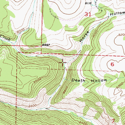 Topographic Map of Horse Hollow, UT