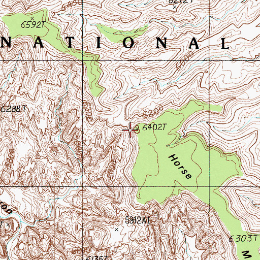 Topographic Map of Horse Mesa, UT